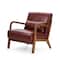 Glitzhome® Mid-Century Faux Leather Accent Chair
